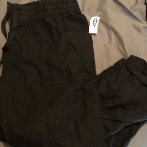 Old Navy linen drawstring crop pants